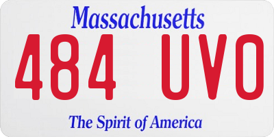MA license plate 484UV0