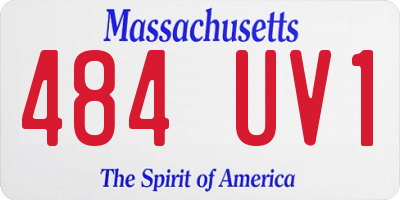 MA license plate 484UV1