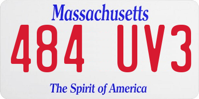 MA license plate 484UV3