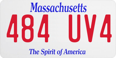 MA license plate 484UV4