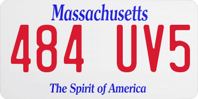 MA license plate 484UV5