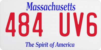 MA license plate 484UV6