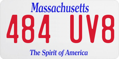 MA license plate 484UV8