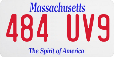 MA license plate 484UV9