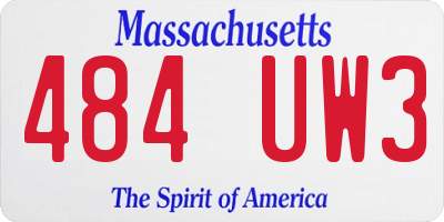 MA license plate 484UW3