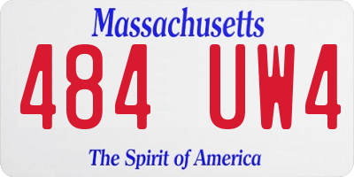 MA license plate 484UW4