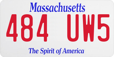 MA license plate 484UW5