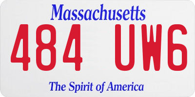 MA license plate 484UW6