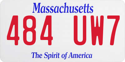 MA license plate 484UW7