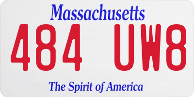 MA license plate 484UW8
