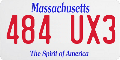 MA license plate 484UX3