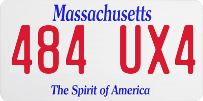 MA license plate 484UX4
