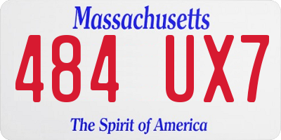 MA license plate 484UX7