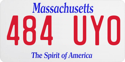 MA license plate 484UY0