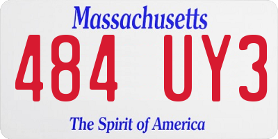 MA license plate 484UY3