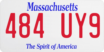 MA license plate 484UY9