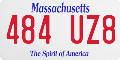 MA license plate 484UZ8