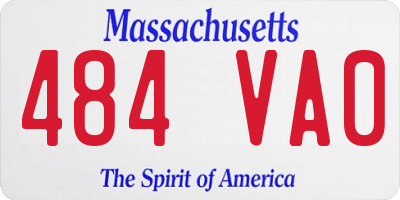MA license plate 484VA0