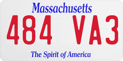 MA license plate 484VA3