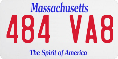 MA license plate 484VA8