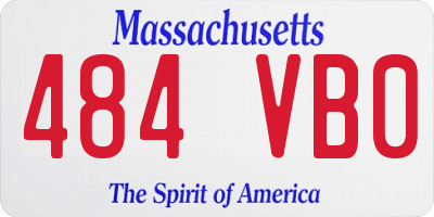 MA license plate 484VB0