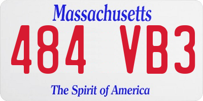MA license plate 484VB3