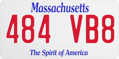 MA license plate 484VB8