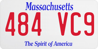 MA license plate 484VC9