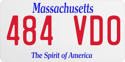 MA license plate 484VD0