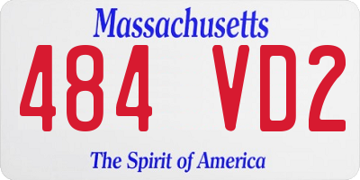 MA license plate 484VD2