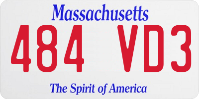 MA license plate 484VD3