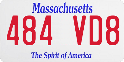 MA license plate 484VD8