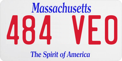 MA license plate 484VE0