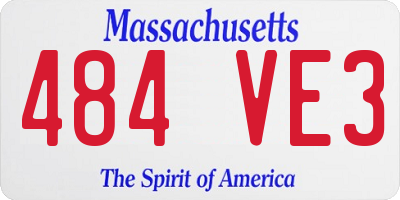 MA license plate 484VE3