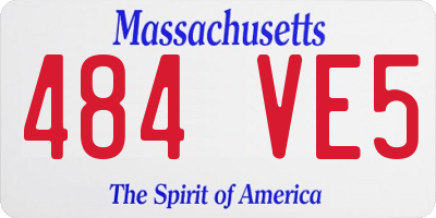 MA license plate 484VE5
