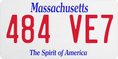 MA license plate 484VE7