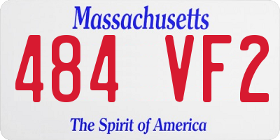 MA license plate 484VF2