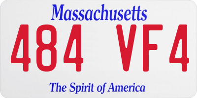 MA license plate 484VF4
