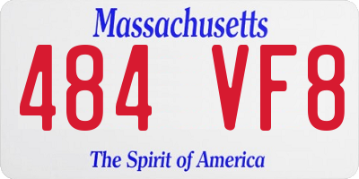 MA license plate 484VF8