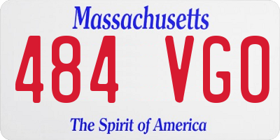 MA license plate 484VG0