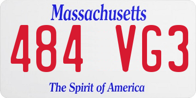 MA license plate 484VG3