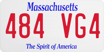 MA license plate 484VG4