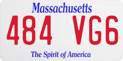 MA license plate 484VG6