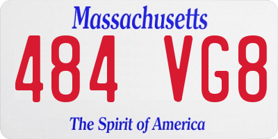 MA license plate 484VG8
