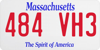 MA license plate 484VH3