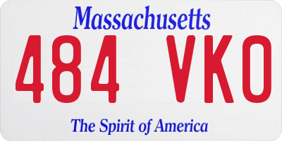MA license plate 484VK0