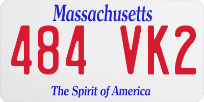 MA license plate 484VK2