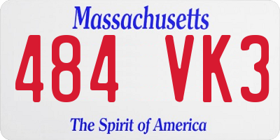 MA license plate 484VK3