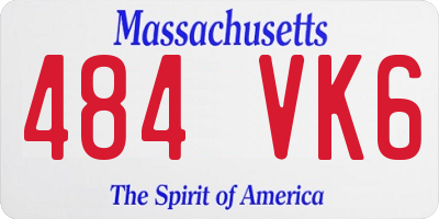 MA license plate 484VK6