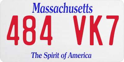MA license plate 484VK7